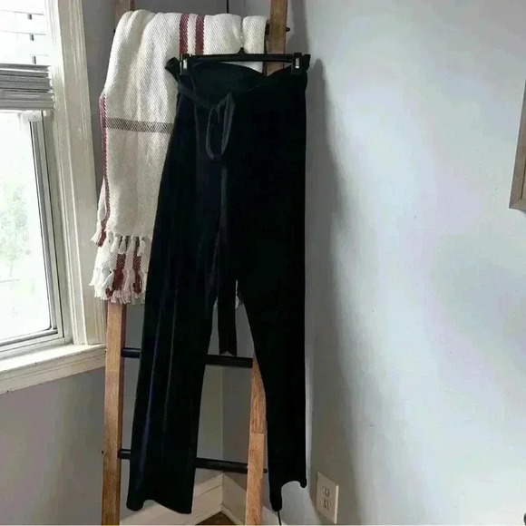 REFORMATION NWT Black Kassia Tie Waist Rib Pants XL - Picture 3 of 7